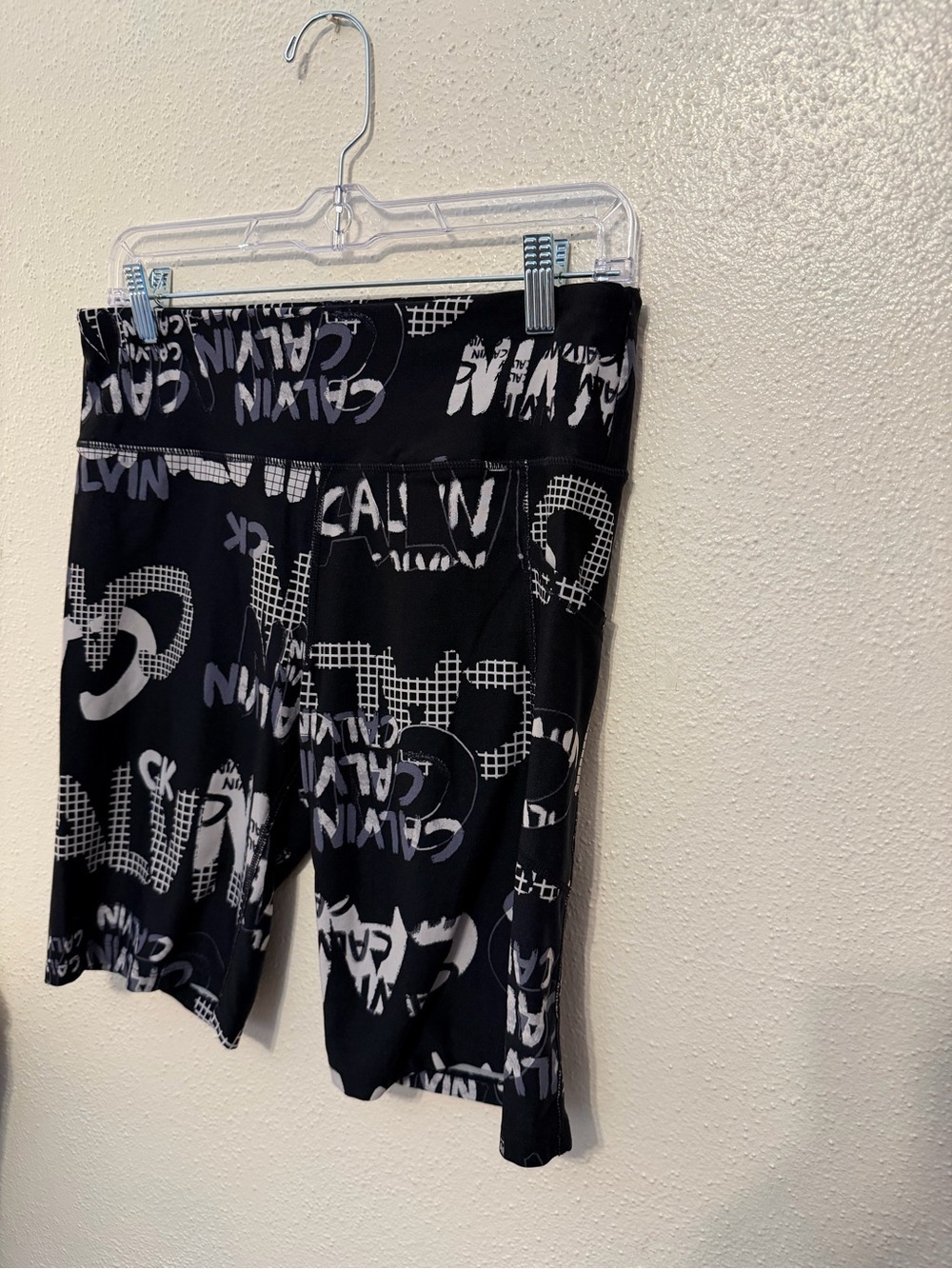 Calvin Klein Black & White Logo Bike Shorts - Picture 3 of 7